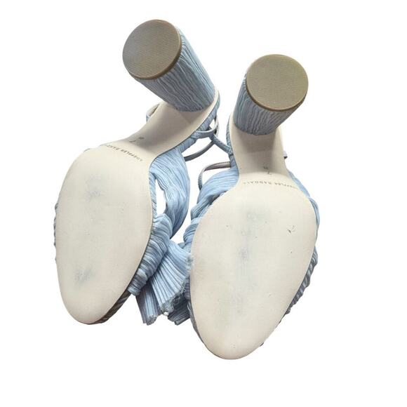 Loeffler Randall Camellia Blue Pleated Bow Heel Sky Blue 7 NWOB - Picture 11 of 12